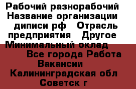 Рабочий-разнорабочий › Название организации ­ диписи.рф › Отрасль предприятия ­ Другое › Минимальный оклад ­ 18 000 - Все города Работа » Вакансии   . Калининградская обл.,Советск г.